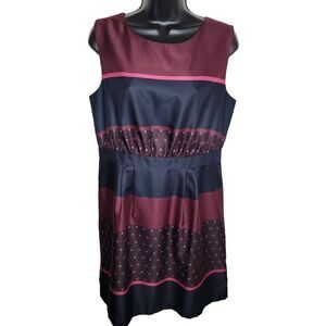 Loft Petites navy blue fit and flare dress size 8P